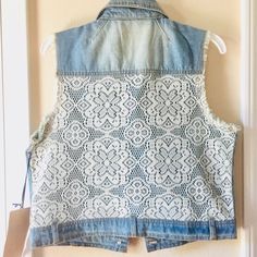 Super Cute Sleeveless Denim Vest With White Lace Detail On The Back. Perfect For Concerts, Festivals, Casual Friday’s, Etc. Approximate Measurements Are As Follows: Length: 19.5” Pit To Pit (Laid Flat): 18” Arm Hole: 10” Trendy Cotton Denim Vest For Spring, Spring Denim Vest In Medium Wash Cotton, Spring Denim Blue Cotton Denim Vest, Blue Denim Vest Top For Spring, Casual Denim Vest Top For Spring, Spring Casual Denim Vest Top, Casual Spring Denim Vest Top, White Fitted Denim Vest, White Casual Denim Top For Summer