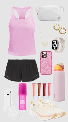 Hoka Shoes Outfit, Outfit Ideas Athletic, Hoka Outfit, Pink Hoka, Pink Stanley, Hoka Shoes, Summer Outfit Ideas, Sports, Pink