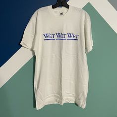 Rare Vintage Wet Wet Wet Deadstock Band Tee From The Early 90s Or Late 80s. This Is A Very Rare Band Tee Given To Label Members During The Concert. Few Where Ever Released To The Public. Single Stitch Size L Ask For Measurements 90s Style White Shirt With Relaxed Fit, 90s Style White Relaxed Fit Shirt, White Relaxed Fit 90s Shirt, White Relaxed Fit 90s Style Shirt, Late 80s, The Concert, Early 90s, Band Tees, The Public