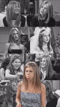 an image of a woman with long hair and wearing a dress in the tv show friends