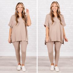 This gorgeous set is definitely a moment worth having! The ash mocha color is just what you need for the season and the comfy fit is perfect for all day wear! The stretchy, figure flattering fit of the top and bottom make this set a must-have! Pair this set with some cute accessories and sneakers for an everyday, chic look!
90% Polyester, 10% Spandex Brown Stretch Sets For Loungewear, Brown Stretch Loungewear Sets, Brown Stretch Casual Sets, Casual Brown Stretch Sets, Beige Stretch Loungewear Set, The Comfy, Mocha Color, Cute Accessories, Everyday Chic