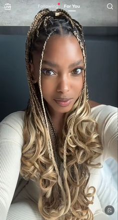 Explore beautiful hair styles braids! Discover easy-to-create and elegant braid designs for any occasion. Aesthetic Braided Hairstyles For Black Women, Blonde Braids French Curls, Goddess Braids French Curl, Blonde Braids Curly Ends, Blond French Braids, French Braids Curls, French Braid Black Women, French Braids Black Women, Braids For Black Women 2023