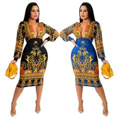 Deep V Neck Long Sleeve Elegant Bodycon Dress Elegant Multicolor Long Sleeve Bodycon Dress, Multicolor V-neck Bodycon Dress, Chic Multicolor V-neck Bodycon Dress, Elegant Multicolor Midi Length Bodycon Dress, Elegant Multicolor Bodycon Evening Dress, Elegant Fitted Multicolor Bodycon Dress, Long Sleeve Elegant Dresses, Elegant Bodycon Dress, Women Bodycon Dress