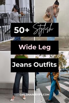 Say hello to wide leg jeans and step up your style game! From casual chic to boss babe vibes, we've curated 50+ incredible outfit ideas that will make heads turn. | Wide leg jeans outfit | high waisted wide leg jeans outfit | how to style wide leg jeans casual | wide leg jeans outfit casual | black wide leg jeans outfit | cropped wide leg jeans outfit | white wide leg jeans outfit | casual wide leg jeans outfit | wide leg jeans outfit winter casual | blue wide leg jeans outfit Blue Wide Leg Jeans Outfit, Casual Wide Leg Jeans Outfit, Wide Leg Jeans Outfit Winter, High Waisted Wide Leg Jeans Outfit, White Wide Leg Jeans Outfit, Black Wide Leg Jeans Outfit