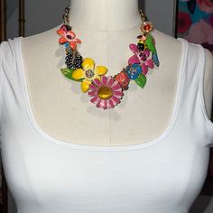 I’m Selling Some Of My Personal Collection. I Started As A Betsey Johnson Collector. Some Of These Pieces Are Between 10-15 Years Old. They May Have Some Ptina, But That’s What Makes Them Special And Coveted. Everything Is Authentic!!! Pink Whimsical Jewelry For Spring, Multicolor Feminine Jewelry, Feminine Multicolor Spring Jewelry, Multicolor Floral Print Summer Jewelry, Betsey Johnson Jewelry, Collar Necklace, Spring Time, Betsey Johnson, Womens Jewelry Necklace