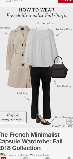 Minimalist Fall Outfit, French Minimalist, How To Have Style, Classy Fall Outfits, Black Pants Outfit, Classy Yet Trendy, Ideas Clothes, Parisienne Chic, French Outfit