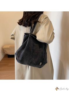 Bird in Bag - Premium Denim Womens Bag: Vintage Casual One-Shoulder Underarm Bag with Spacious Canvas and Chic Black Color Womens Bag, Underarm Bag, Vintage Bag, Tote Bag Pattern, Vintage Casual, Bag Vintage, Shoulder Tote Bag, Bird In Bag, Premium Denim