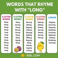 words that rhyme with l'long