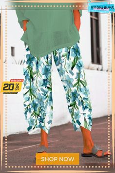 Leaf Casual Casual Pants Spring Baggy Pants, Baggy Trousers For Spring, Casual Leather Pants For Spring, Green Tapered Leg Summer Bottoms, Green Tapered Leg Bottoms For Summer, Casual Ankle-length Pants For Spring, Baggy Straight Capris For Spring, Casual Wide-leg Pants For Spring, Casual Wide-leg Capris For Spring