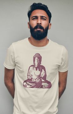 Thanks for checking simple Buddha Meditating graphic Tee. This depiction of The Blessed one is similar to one you might see in a temple to inspire us to take to path of transcending our suffering. This T-shirt, the Gildan 6400 Soft Style short sleeve tee, is a great fit with a soft feel to the fabric. But also has the same high quality of the well loved standard Gildan tees often used for Biker, work, and athletic tees. This Soft combed and ring spun cotton is a great ground for quality printing Casual White Top For Meditation, White Crew Neck Top For Meditation, Cotton Relaxed Fit Top For Meditation, White Spiritual Graphic T-shirt, White Graphic Print T-shirt For Yoga, Relaxed Fit Graphic Print Tops For Meditation, Cotton Relaxed Fit T-shirt For Yoga, Casual Graphic Print T-shirt For Meditation, Sport T Shirts