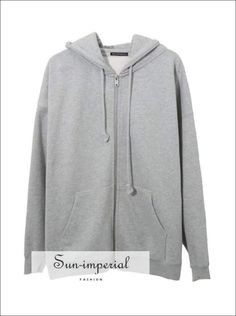 Women Grey Oversized Cozy Zip up Hoodie Oversized Hooded Sweatshirt Zip Up Hoodie Oversized, Grey Zip Up Hoodie, Oversized Zip Up Hoodie, Hoodie Oversize, Birthday Board, Zip Up Hoodies, Long Style, Solid Clothes, High Fashion Street Style