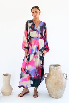 Sunita Maxi Dress - Print-Neu Nomads Pastel Abstract Art, Pastel Abstract, Spring Prints, Wedding Linens, Wedding Sale, Suits Coats, Multiple Color, Jewel Tones, Printed Maxi Dress