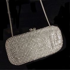 This Is A Stunning Vintage Walborg Evening Bag, Handmade In West Germany In The 1950s. The Bag Features A Beautiful Silver Tone Color And Is Decorated With Rhinestones. Sparkle. Chain Handle. Satin Lining. Kiss Clasp. It Appears It Is Not Missing Any Rhinestones That I See. Shows Use, Some Spots On The Interior Lining. Glamorous. Bride. Pre Owned Formal Evening Clutch With Bling, Chic Crystal Evening Bag For Formal Occasions, Formal Crystal Evening Bag With Rhinestones, Formal Crystal Clutch With Rhinestones, Formal Crystal Clutch, Crystal Evening Bag With Bling For Formal Occasions, Formal Crystal Evening Bag With Bling, Formal Rectangular Evening Bag With Rhinestones, Luxury Crystal Bags For Formal Occasions