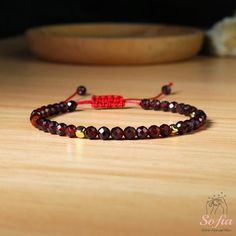 This garnet stone bracelet is a stunning accessory that will brighten up your wrist and your mood. It is handmade with high-quality elastic cord and has a comfortable fit. It measures about 6.5 ~ 7 inches in length and can be adjusted to fit most wrists. The bracelet is easy to wear and take off. This bracelet is perfect for anyone who loves boho chic style, natural stones. It is a unique and meaningful gift for yourself or someone special. You can wear it alone or stack it with other bracelets Boho Chic Style, Bracelet Minimalist, Woven Bracelet, Garnet Bracelet, Dainty Bracelet, Minimalist Gifts, Garnet Stone, Woven Bracelets, Dainty Bracelets