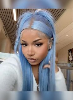 All these hair styles are so slay #y2k #hairstyle Blue Hair, Piercings, A Woman, Hair, Blue, Black