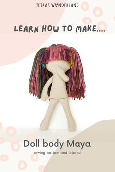 a doll with long pink hair and multi - colored fringes on it's head