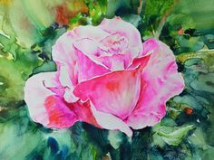 EOPR] JAY JACK JUNG (B. 1955) Original Artwork - Impressionism Pink Ro Irish Rose, Pink Rose Flower, Rose Art, Rose Painting, Rose Flowers, Artist Websites, Original Watercolor Painting, Beautiful Paintings