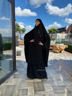 Classic Black Kimono Jilbab Suit With Skirt Summer Khimar - Etsy Ukraine Khimar Niqab, Suit With Skirt, Hijab Beauty, Hijab Niqab, Womens Suits, Black Kimono, Skirt Summer, Muslim Dress, Islamic Gifts