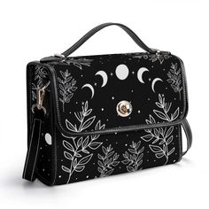 Moon Phase WItch Satchel Bag Witchy Crossbody Moon Phase Bag PU Vegan Leather Witch Handbag Gift for Witches Celestial Purse Experience sophistication and functionality with this New Version PU Leather Satchel Bag. Crafted from high-quality PU leather, it boasts an adjustable shoulder strap for cross-body or shoulder carrying, along with convenient top handles for hand-carrying. Perfect for everyday use, work, travel, or casual outings, this satchel bag effortlessly combines style with practical Leather Satchel Bag, Satchel Bag, Moon Phases, Leather Satchel, Satchel Bags, Gifts For Girls, Purses And Handbags, Vegan Leather, Pu Leather