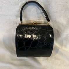 This Stunning Croc Look Vintage Bag Is The Perfect Night Out, Special Occasion Bag. It Fits All The Essentials Like A Phone, Keys And Small Wallet. Wrist Bag, Perfect Night, Vintage Bag, Look Vintage, Small Wallet, Vintage Bags, Night Out, Special Occasion, Bag Lady