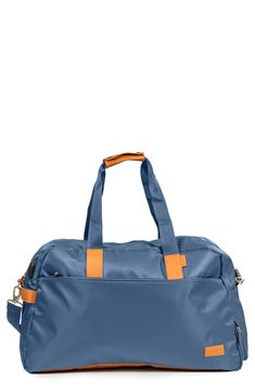 Dedicated storage pockets shape a reliable and travel-ready duffle bag made from durable nylon. 21" L x 12" H x 7" D
 Dual top handles, optional crossbody strap Top zip closure USB charging port, lined shoe pocket, key clasp 95% nylon, 3% polyester, 2% plastic Spot clean Imported Strap Top, Strap Tops, Crossbody Strap, Bag Making, Nordstrom Rack, Duffle Bag, Handles, Nordstrom, Key