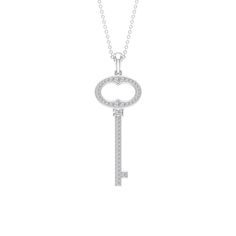 Classic Zircon Key Pendant Necklace Zircon - ( AAAA ) - Quality - Rosec Jewels Symbol Of Hope, Zircon Gemstone, Key Pendant Necklace, Hope Symbol, Signature Jewelry, Key Necklace, Key Pendant, Timeless Jewelry, Rose Gold Diamonds