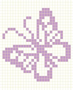 a cross stitch pattern in purple and white