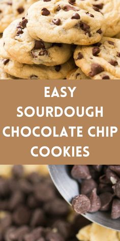 chocolate chip sourdough discard cookies Sourdough Chocolate Chip Cookies, Recipe Using Sourdough Starter, Sourdough Starter Discard Recipe, Easy Sourdough, Sourdough Starter Recipe, Peanut Butter Oatmeal Cookies, Easy Chocolate Chip Cookies, Peanut Butter Oatmeal