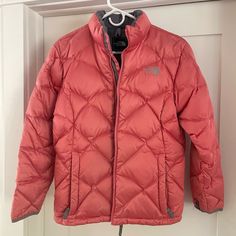 Girl’s Northface Puffer Jacket. 500 Fill Down. Beautiful Pink. Warm. Slight Wear As Pictured. Otherwise In Good Condition. Pink Northface Puffer Jacket, Pink North Face Puffer Jacket, Northface Puffer Jacket, Northface Puffer, Girl Coat, The North Face Jackets, North Face Jackets, North Face Jacket, Kids Jacket