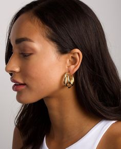 Large Triple Hoops Gold Triple Earrings Gold Hoops Party - Etsy Triple Earrings, Earrings Gold Hoops, Womens Jewelry Trends, Womens Silver Jewelry, Triple Hoop Earrings, Usa Jewelry, Gold Girl, Hoops Gold, Jewellery Inspiration