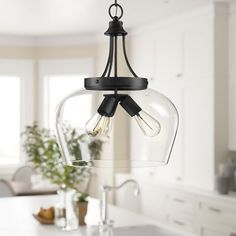 an image of a kitchen setting with light fixtures