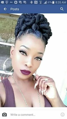 Natural Updo, Twisted Hair, Beautiful Black Hair, Twisted Updo, Afrikaanse Mode, Natural Hair Twists, Pelo Afro, Trendy Hairstyle