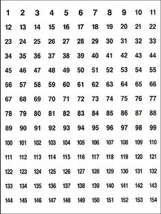 the numbers are arranged in rows to be written on paper with white writing and black numbers