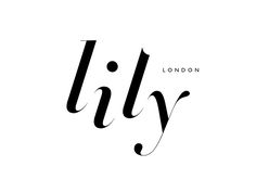 the london logo is shown in black and white, with an elegant font that reads lily