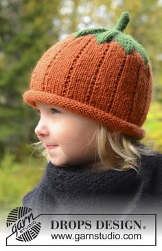 "100% ORIGINAL ITALIAN QUALITY THIS GARMENT IS ENTIRELY HAND MADE AND KNITTED TO ORDER JUST FOR YOU.  IT HAS THE BEST WORKMANSHIP AND FINEST CERTIFIED YARNS. This lovely  pumpkin hat for babies and children is so cute! The yarn  I use for this hat is DROPS Karisma. It is a 4 strands sport yarn which has great shape stability and is superwash treated, which means that it is machine washable and perfect for daily use.  It is very soft and comfortable to the skin. Made in EU - Oeko-Tex® certificate Kids Hats Patterns, Crochet Baby Bonnet, Knitting Patterns Free Sweater, Crochet Kids Hats, Hat Patterns Free, Pumpkin Hat, Baby Knitting Patterns Free, Designer Baby, Halloween Hats