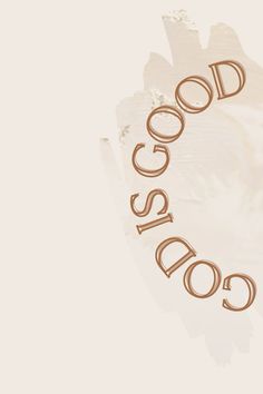 the word good is written in copper foil on a white background with an image of a bird