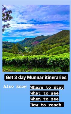 the words get 3 day munnar itineries