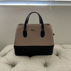 Two Tone (Black And Beige) Good Condition Worn A Few Times Has A Black Long Strap To Make Into Cross Body Bag Kate Spade Beige Double Handle Bag, Kate Spade Black And White Purse, Kate Spade Tote With Gold-tone Hardware, Kate Spade Black Bag With Gold-tone Hardware, Black Shoulder Bag With Gold-tone Hardware And Double Handle, Black And Beige, Kate Spade Purse, Kate Spade Bags, Kate Spade Bag