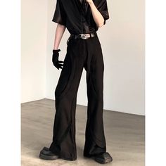 WN7045
■size(cm)





Length


Waist


Hip




S


106


74


98




M


107.2


78


102




L


108.4


82


106




XL


109.6


86


110




■model
175cm 50kg S Chic Black Bottoms For Streetwear, Black Full Length Casual Bottoms, Casual Black Full-length Bottoms, Casual Black Full Length Bottoms, Black High Waist Edgy Bottoms, Urban Style High Waist Black Pants, Fitted Streetwear Pants, Urban High Waist Black Pants, Fitted Black Pants For Streetwear