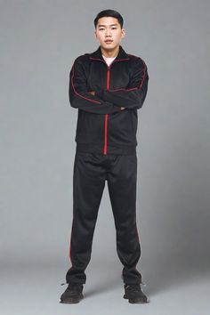 Stay comfortable and stylish in this Men's casual Tracksuit, designed for any season. The plain design allows for versatile wear, while the matching outfit adds a cohesive touch. Perfect for any occasion, this tracksuit is a must-have for the fashion-forward man. Full Zip up Track jacket 2 zippered side pockets 250 GSM durable track material for long term wear with a soft internal lining for comfort Straight bottom track pants with adjustable drawstrings at ankle, 2 zippered side pockets and an adjustable elastic waist with drawstrings 60% Cotton, 40% PolyesterHand Wash OnlyImported Matching Outfit, Jogging Suit, Everyday Activities, Plain Design, Track Jacket, Track Jackets, Matching Outfits, Men's Casual, Mens Tees