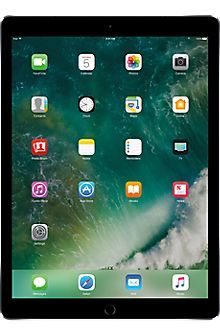 an ipad with various icons on the screen and in front of it is a white background