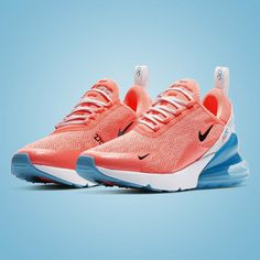 ITEMNike Air Max 270 Lava Glow Pink Black White Blue Fury White CI5856-600 Women's Shoes 100% AUTHENTIC GUARANTEED! NO FAKES! NO VARIANTS! CONDITION: Brand new INCLUDED:  Original Box Womens Nike Air Max 270, Nike 270, Athletic Shoes Nike, Cute Nike Shoes, Nike Air Max For Women, Cute Nikes, Womens Nike, Nike Air Max 270, Air Max 270