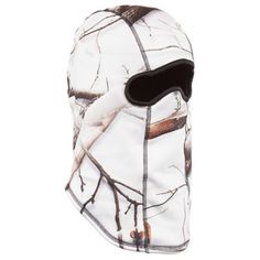 Huntworth Men's Snow Camo Fleece Face Mask, E-5517-31SCB Antler Hat, Fleece Balaclava, Snow Camo, Antler Ring, Shed Light, Tybee Island, Light Rain, Neck Gaiter, Heather Black