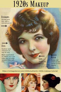 1920’s Makeup, 1920s Makeup Tutorial, Gatsby Makeup, Flapper Makeup, Make Up Guide, Maquillage Goth, Look Gatsby