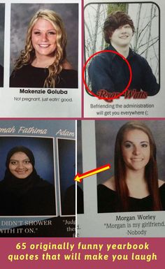 four different yearbooks with the same person in them and an arrow pointing to each other