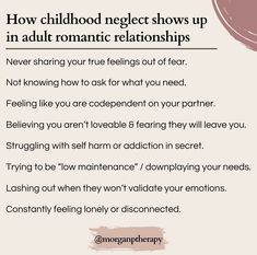 Childhood Neglect, Inner Child Healing