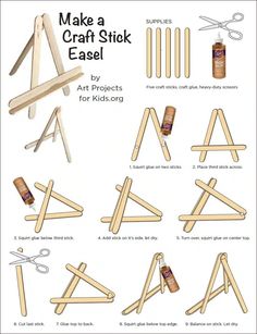 an art project for kids to make a craft stick easel