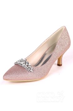 Low Heel Sparkling Pointed Toe Wedding shoes Crystals CK0075 | Cocomelody #cocomelody #bridalshoes #weddingshoes Pink High Heel Court Shoes For Wedding, Pink Flat Heel Wedding Shoes For Formal Occasions, Pink Closed Toe Court Shoes For Wedding, Gold Pointed Toe Kitten Heels For Wedding, Pink Low Heel Wedding Shoes, Glamorous Low Heel Court Shoes For Wedding, Formal Low Heel Wedding Shoes With Rhinestones, Glamorous Low Heel Wedding Court Shoes, Glamorous Flat Wedding Shoes