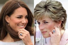 two pictures of the same woman with different rings on their fingers and one has a diamond ring