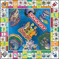 monopoly board game with cartoon characters on it